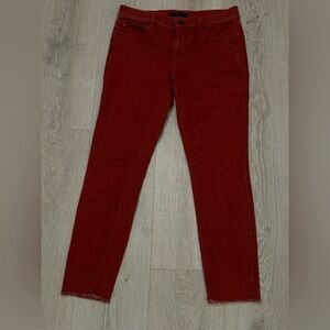 Brand new Ann Taylor Red Frailed bottom Skinny Jeans Size 4